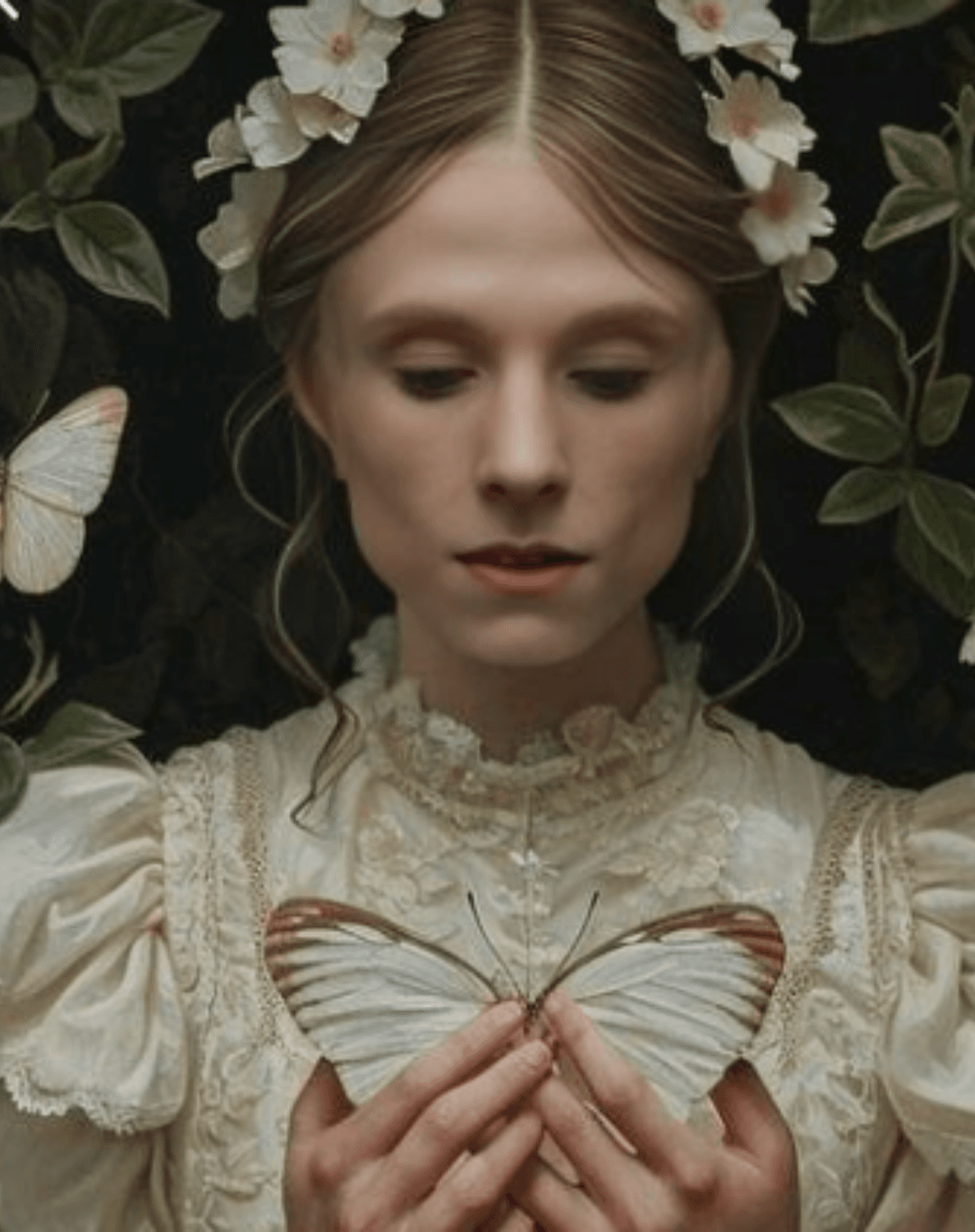 Woman with butterfly